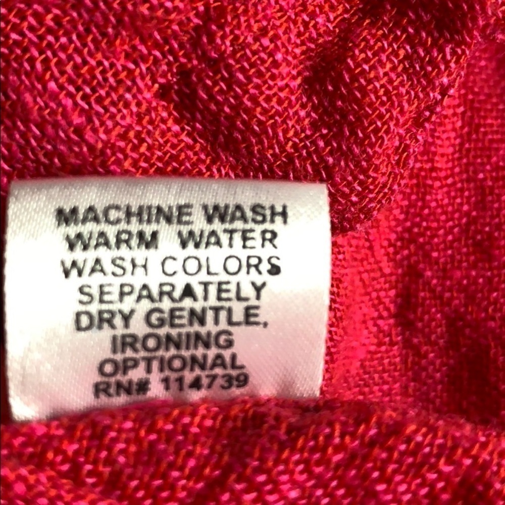 Flax red linen button front blouse Size Medium - Picture 9 of 9